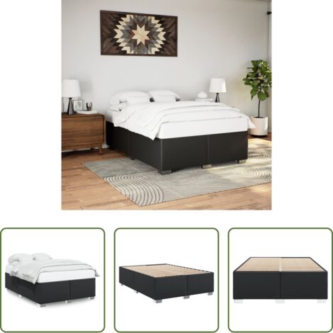 vidaXL Matelas -  Cadre de lit sans matelas noir 160x200 cm similicuir