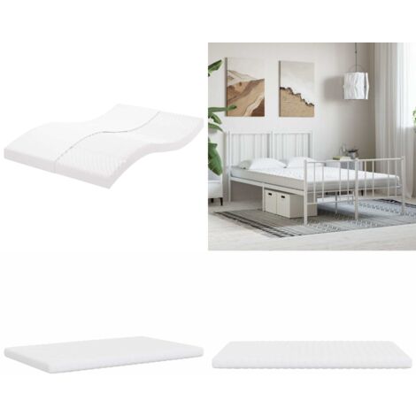 vidaXL Matelas en mousse blanc 120x210 cm 7 zones dureté 20 ILD