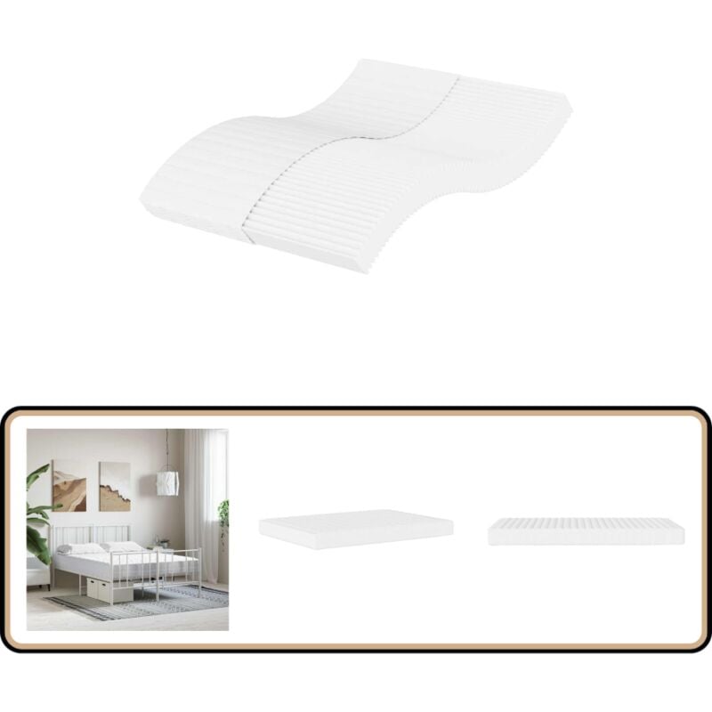 vidaXL Matelas en mousse blanc 120x210 cm dureté H2 H3