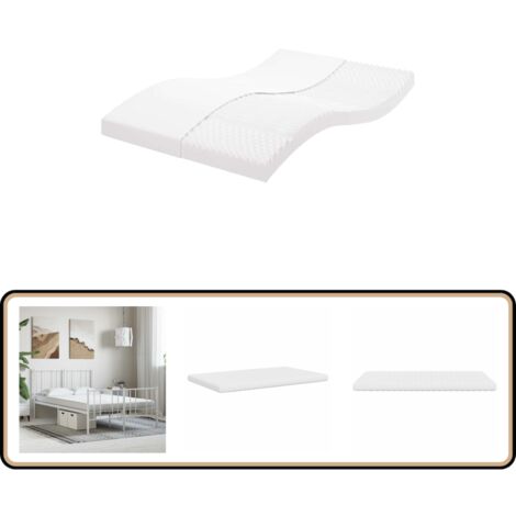 vidaXL Matelas en mousse blanc 140x210 cm 7 zones dureté 20 ILD