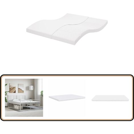vidaXL Matelas en mousse blanc 180x220 cm 7 zones dureté 20 ILD