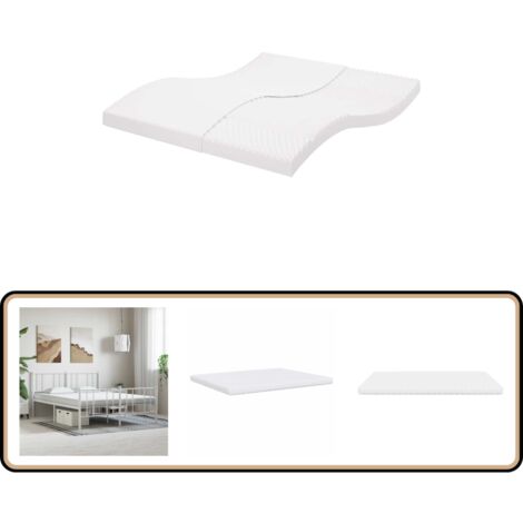 vidaXL Matelas en mousse blanc 200x220 cm 7 zones dureté 20 ILD