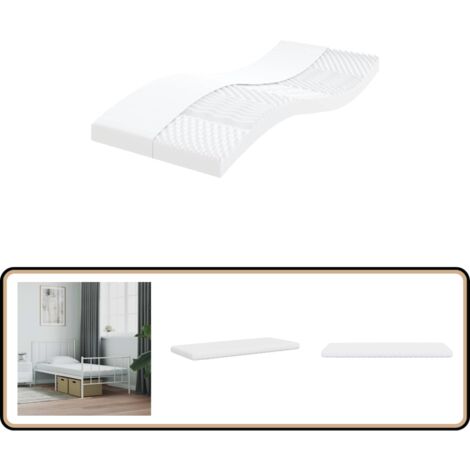vidaXL Matelas en mousse blanc 80x210 cm 7 zones dureté 20 ILD
