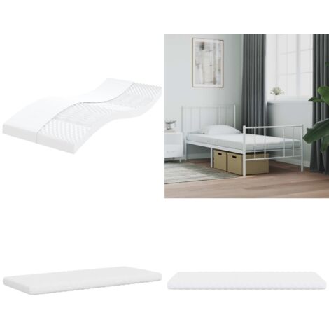 vidaXL Matelas en mousse blanc 80x210 cm 7 zones dureté 20 ILD
