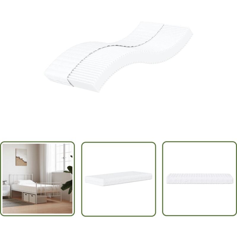 The Living Store - vidaXL Matelas en mousse blanc 90x220 cm dureté H2 H3
