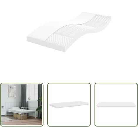 vidaXL Materasso a 7 zone -  Materasso in Schiuma Bianco 80x210 cm 7 Zone Durezza 20 ILD