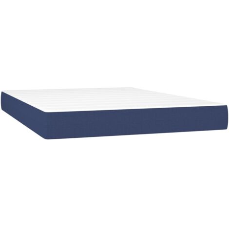 vidaXL Materasso a Molle Blu 140x190x20 cm in Tessuto