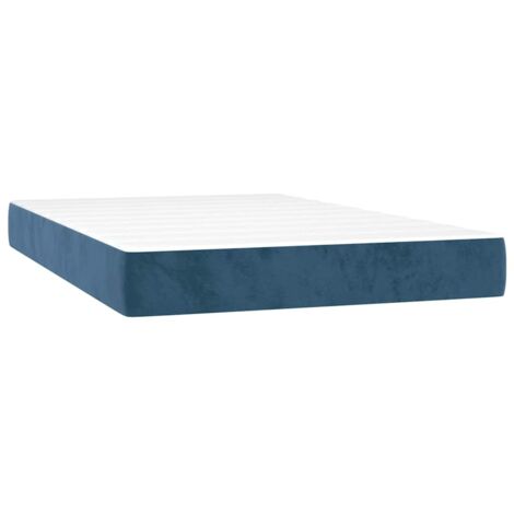 vidaXL Materasso a Molle Blu Scuro 120x210x20 cm in Velluto