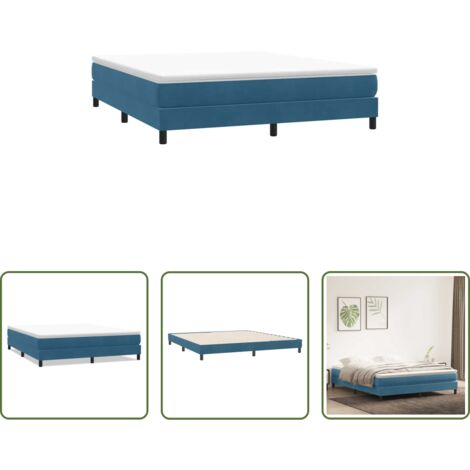 vidaXL Materasso a molle -  Giroletto a Molle senza Materasso Blu Scuro 180x210 cm Velluto
