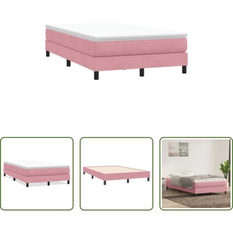 vidaXL Materasso a molle -  Giroletto a Molle senza Materasso Rosa 120x210 cm in Velluto