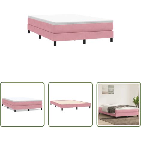 vidaXL Materasso a molle -  Giroletto a Molle senza Materasso Rosa 140x210 cm in Velluto