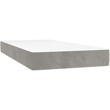 vidaXL Materasso a Molle Grigio Chiaro 80x220x20 cm in Velluto