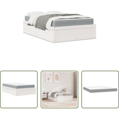 vidaXL Materasso a molle insacchettate -  Giroletto Bianco 140x190 cm in Legno Massello di Pino