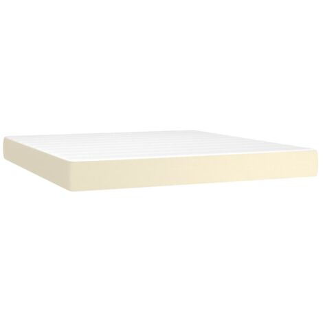 vidaXL Materasso a Molle Insacchettate Rigidità Media Crema 180x200x20 cm in Similpelle
