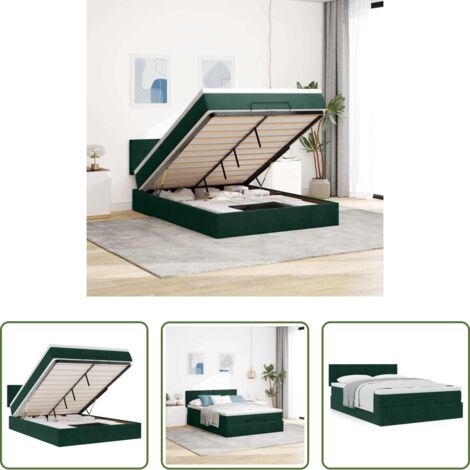vidaXL Materasso a molle insacchettate -  Struttura Letto Pouf con Materasso 140x190 cm in Velluto