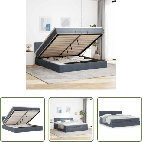 vidaXL Materasso a molle insacchettate -  Struttura Letto Pouf con Materasso 200x200 cm in Velluto