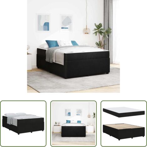 vidaXL Materasso a molle -  Struttura del letto con materasso Nero 140 x 200 cm Tessuto