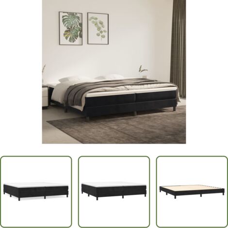vidaXL Materasso a molle -  Struttura Letto a Rete a Molle Nero 200x200 cm in Velluto