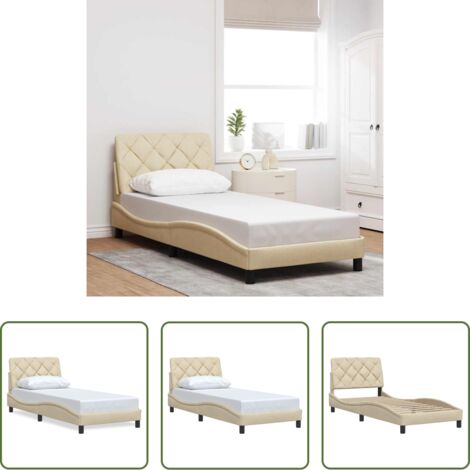 vidaXL Materasso adatto -  Giroletto senza Materasso Crema 80x200 cm in Tessuto