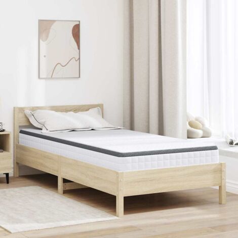 vidaXL Materasso Bianco e Grigio 90 x 200 cm Molla Bonell