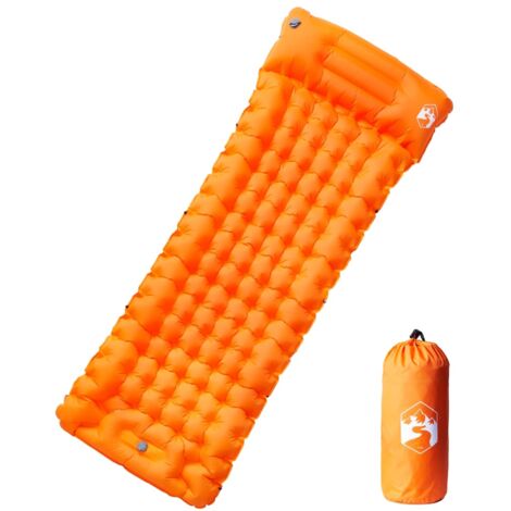 vidaXL Materasso Campeggio Autogonfiabile Cuscini 1 Persona Arancio