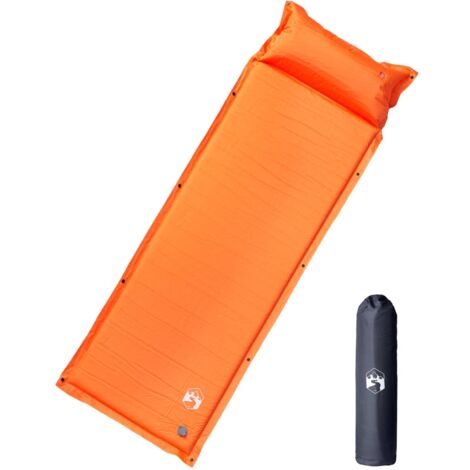 vidaXL Materasso Campeggio Autogonfiabile Cuscini 1 Persona Arancio