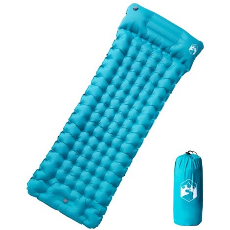 vidaXL Materasso da Campeggio Autogonfiabile con Cuscini 1 Persona Blu