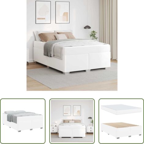 vidaXL Materasso di media durezza -  Struttura del letto con materasso Bianco 140 x 200 cm Tessuto