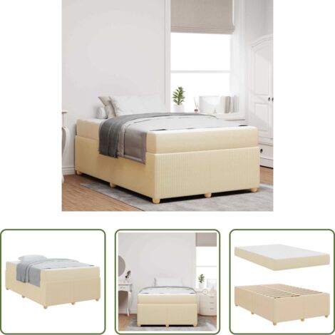 vidaXL Materasso di media rigidità -  Struttura del letto con materasso Crema 120 x 200 cm Tessuto