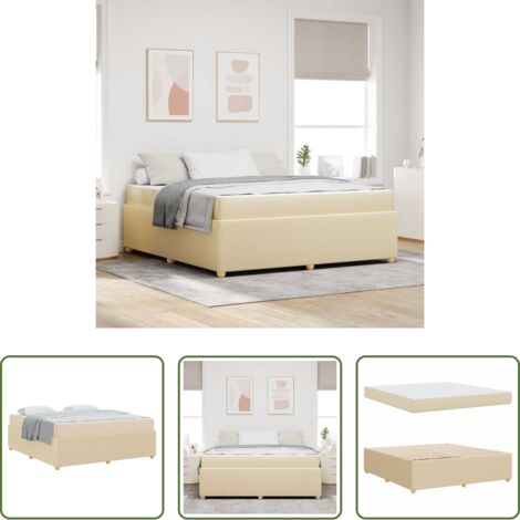 vidaXL Materasso di media rigidità -  Struttura del letto con materasso Crema 180 x 200 cm Tessuto