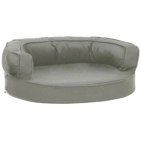 vidaXL Materasso Ergonomico per Cani 60x42 cm Effetto Lino Grigio