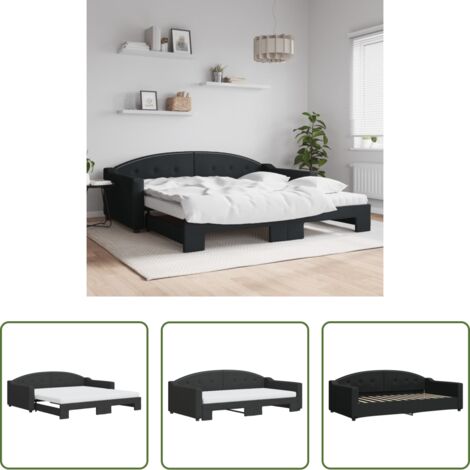 vidaXL Materasso in schiuma -  Divano Letto Estraibile con Materassi Nero 100x200 cm Tessuto