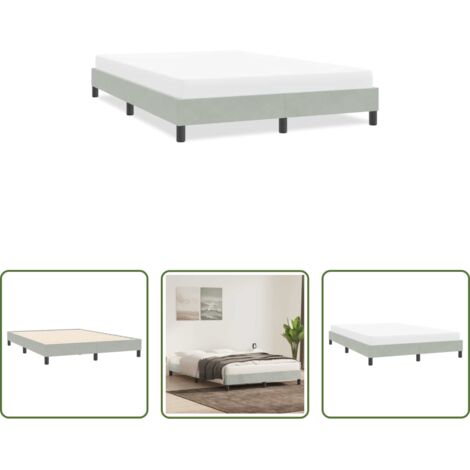 vidaXL Materasso in velluto -  Giroletto senza Materasso Grigio Chiaro 160x210 cm Velluto