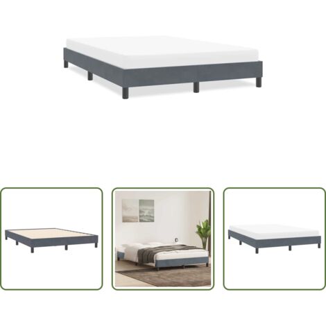 vidaXL Materasso in velluto -  Giroletto senza Materasso Grigio Scuro 160x210 cm Velluto