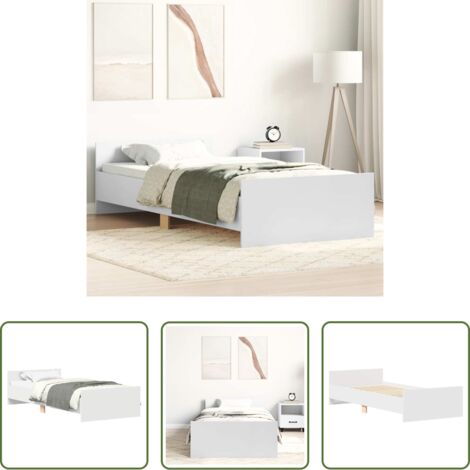 vidaXL Materasso letto -  Giroletto Bianco 75x190 cm Small Single in Legno Multistrato