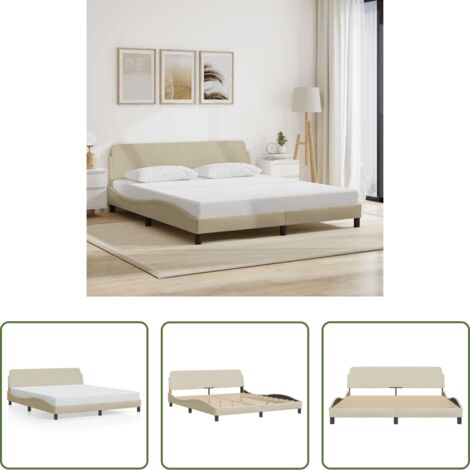vidaXL Materasso letto -  Giroletto Dover Crema 180x200 cm in Tessuto