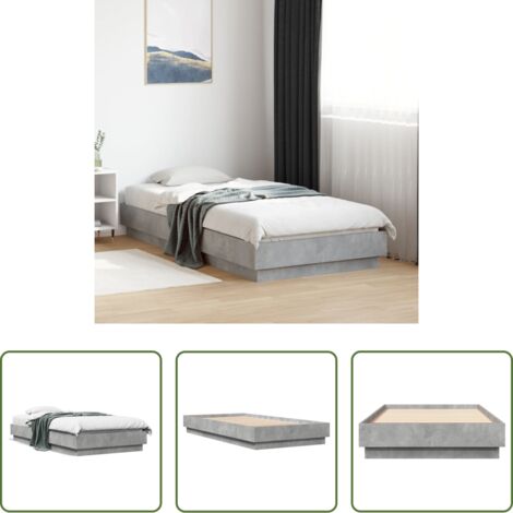vidaXL Materasso letto -  Giroletto Grigio Cemento 75x190 cm in Legno Multistrato
