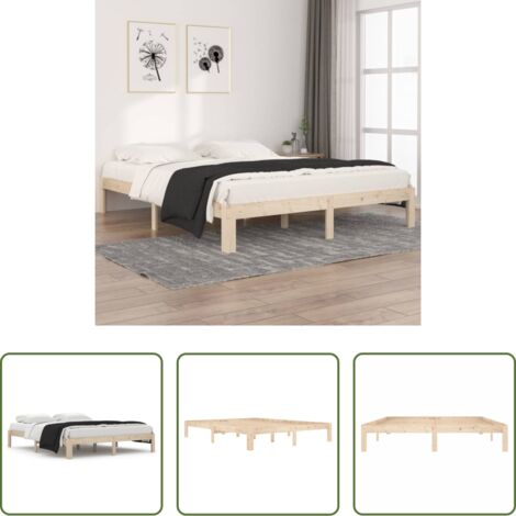 vidaXL Materasso letto -  Giroletto in Legno Massello di Pino 160x200 cm