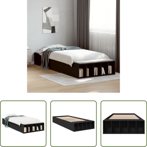vidaXL Materasso letto -  Giroletto Nero 100x200 cm in Legno Multistrato