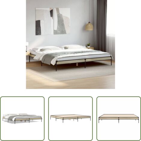 vidaXL Materasso letto -  Giroletto Rovere Sonoma 200x200 cm Legno Multistrato e Metallo