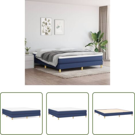 vidaXL Materasso letto -  Struttura Letto a Rete a Molle Blu 160x200 cm in Tessuto