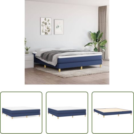 vidaXL Materasso letto -  Struttura Letto a Rete a Molle Blu 180x200 cm in Tessuto