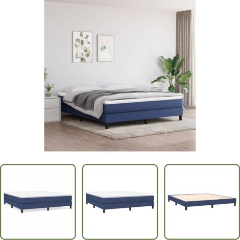 vidaXL Materasso letto -  Struttura Letto a Rete a Molle Blu 180x200 cm in Tessuto