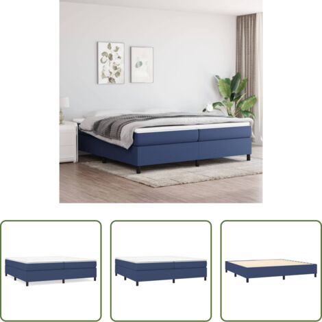 vidaXL Materasso letto -  Struttura Letto a Rete a Molle Blu 200x200 cm in Tessuto