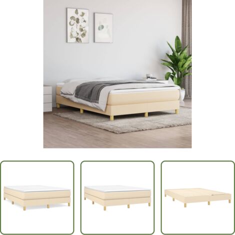 vidaXL Materasso letto -  Struttura Letto a Rete a Molle Crema 140x190 cm in Tessuto