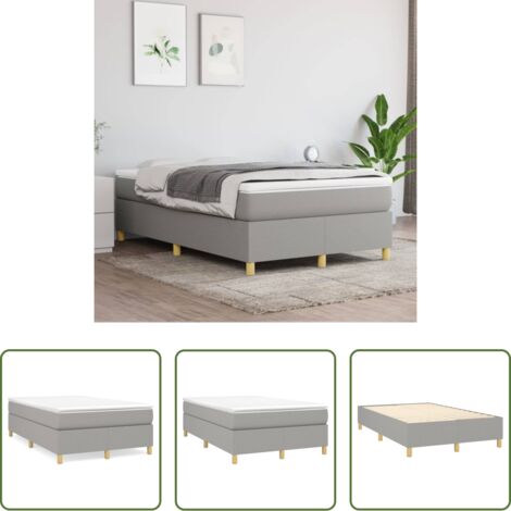 vidaXL Materasso letto -  Struttura Letto a Rete a Molle Grigio Chiaro 120x200 cm Tessuto
