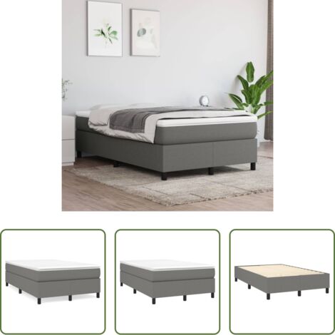 vidaXL Materasso letto -  Struttura Letto a Rete a Molle Grigio Scuro 120x200 cm Tessuto