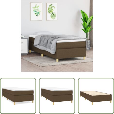 vidaXL Materasso letto -  Struttura Letto a Rete a Molle Marrone Scuro 100x200 cm Tessuto