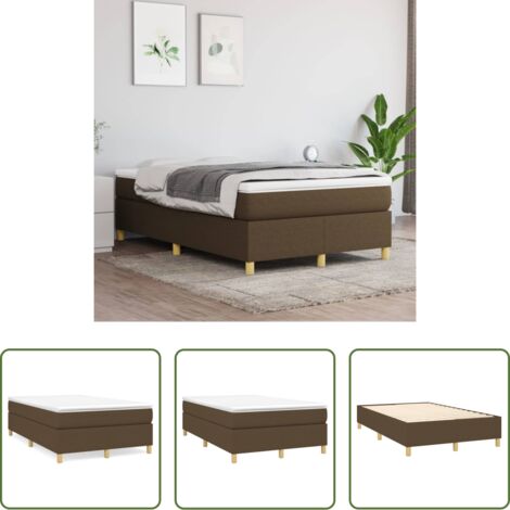 vidaXL Materasso letto -  Struttura Letto a Rete a Molle Marrone Scuro 120x200 cm Tessuto