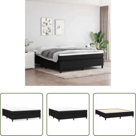 vidaXL Materasso letto -  Struttura Letto a Rete a Molle Nero 160x200 cm in Tessuto